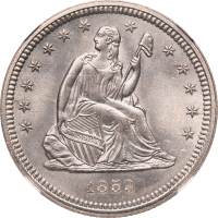1859 Seated Liberty Quarter (25c) Obverse Image