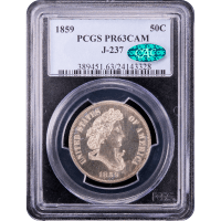 1859 Standard Silver Pattern Half Dollar (50c) J-237 Obverse Slab Image