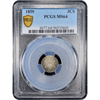 1859 Three Cent Silver (3CS) SLAB Image