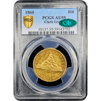 1860 Clark Gruber Gold Eagle ($10) Obverse Slab Image