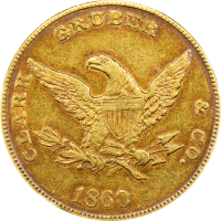 1860 Clark Gruber Gold Eagle ($10) Reverse Image