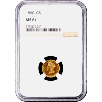 1860 Gold Dollar ($1) Obverse Slab Image