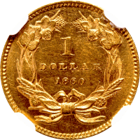 1860 Gold Dollar ($1) Reverse Image