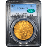 1860 Liberty Gold Double Eagle ($20) Obverse Slab Image