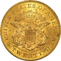1860 Liberty Gold Double Eagle Reverse Image