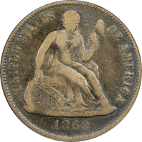 1860-O Seated Liberty Dime (10c) OBVERSE Image