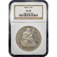 1860-O Seated Liberty Dollar ($1) Obverse Slab Image