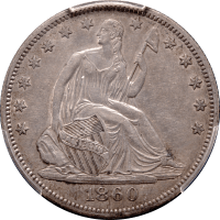 1860-O Seated Liberty Half Dollar (50c) Obverse Image