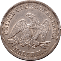 1860-O Seated Liberty Half Dollar (50c) Reverse Image