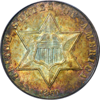 1860 Three Cent Silver (3CS) OBVERSE Image