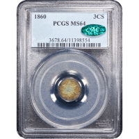 1860 Three Cent Silver (3CS) SLAB Image