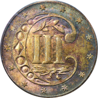 1860 Three Cent Silver (3CS) REVERSE Image