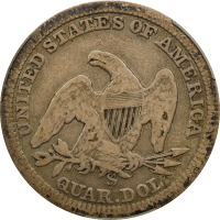 1861-S Seated Liberty Quarter (25c) REVERSE Image