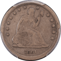 1861-S Seated Liberty Quarter (25c) Obverse Image
