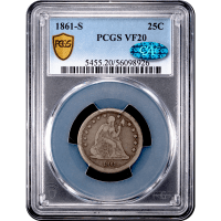 1861-S Seated Liberty Quarter (25c) Obverse Slab Image