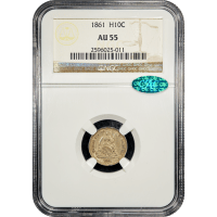 1861 Seated Liberty Half Dime (H10C) Obverse Slab Image