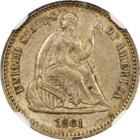 1861 Seated Liberty Half Dime (H10C) Obverse Image