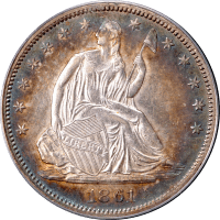 1861 Seated Liberty Half Dollar (50c) Obverse Image