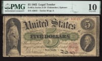 1862 $5 Legal Tender Obverse Image