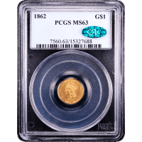 1862 Gold Dollar ($1) Obverse Slab Image