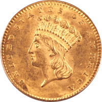 1862 Gold Dollar ($1) Obverse Image