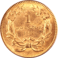 1862 Gold Dollar ($1) Reverse Image