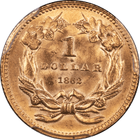 1862 Gold Dollar (G$1) Reverse Image