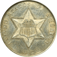 1862 Three Cent Silver (3CS) OBVERSE Image