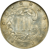 1862 Three Cent Silver (3CS) REVERSE Image