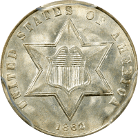 1862 Three Cent Silver (3CS) OBVERSE Image