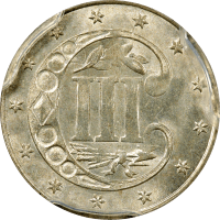 1862 Three Cent Silver (3CS) REVERSE Image