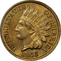 1863 Indian Cent (1c) OGH OBVERSE Image