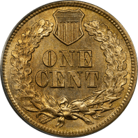 1863 Indian Cent (1c) OGH REVERSE Image