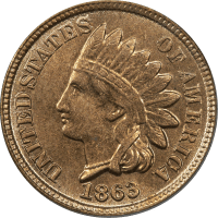 1863 Indian Cent (1c) OGH OBVERSE Image