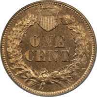 1863 Indian Cent (1c) OGH REVERSE Image