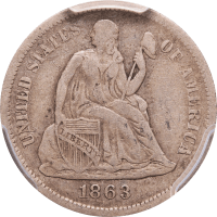 1863-S Seated Liberty Dime (10c) Obverse Image