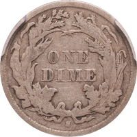 1863-S Seated Liberty Dime (10c) Reverse Image