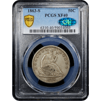 1863-S Seated Liberty Half Dollar (50c) Obverse Slab Image