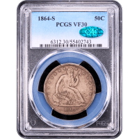 1864-S Seated Liberty Half Dollar (50c) Obverse Slab Image