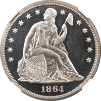 1864 Seated Liberty Dollar ($1) Obverse Image