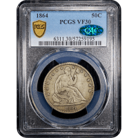 1864 Seated Liberty Half Dollar (50c) SLAB Image