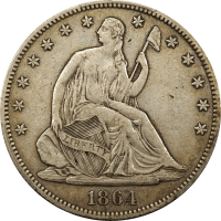 1864 Seated Liberty Half Dollar (50c) OBVERSE Image