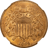 1864 Two Cents (2c) Large Motto OBVERSE Image