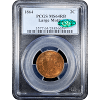 1864 Two Cents (2c) Large Motto Obverse Slab Image