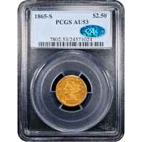 1865-S Liberty Quarter Eagle ($2.50) Obverse Slab Image