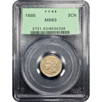 1865 Three Cent Nickel (3CN) OGH Obverse Slab Image