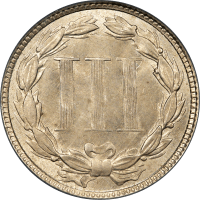 1865 Three Cent Nickel (3CN) OGH Reverse Image