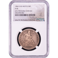 1866-S Seated Liberty Half Dollar (50c) No Motto Obverse Slab Image