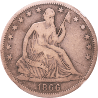 1866-S Seated Liberty Half Dollar (50c) No Motto Obverse Image