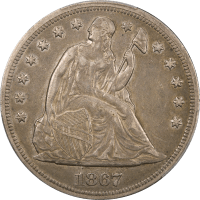 1867 Seated Liberty Dollar ($1) Obverse Image